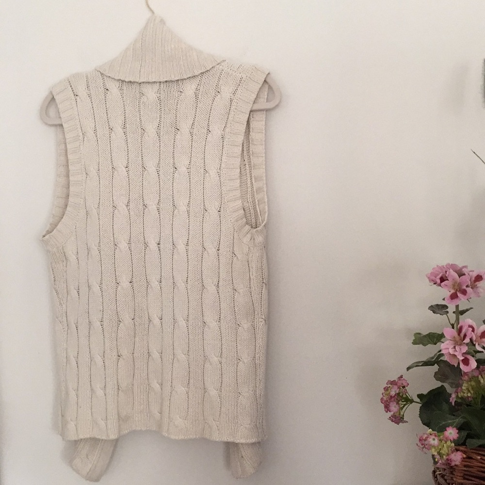 Ralph Lauren Blue Label Silk Cable Knit Shawl Collar Long Vest Sweater - Picture 5 of 10